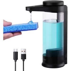 AIKE Dispensador de Jabón Automático 500 ml, Montaje en Pared o Sobremesa