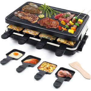 Raclette para 8 Personas Grill Plancha Cocina Portatil Parrilla