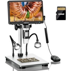 TOMLOV DM9 7 LCD Microscopio Digital 1200X, 1080P HD Video Microscopios