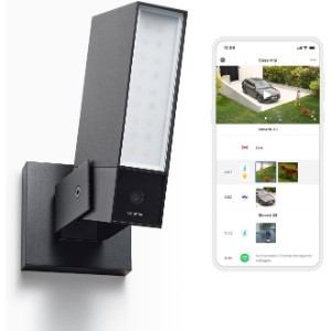 Netatmo Cámara de Vigilancia WIFI Exterior, Foco integrado, Detección de Movimientos