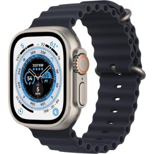 Apple Watch Ultra (GPS + Cellular, 49mm) Smartwatch - Titangehäuse, Ocean Armband Mitternacht