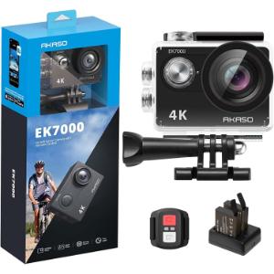 AKASO EK7000 Cámara Deportiva 4K, 30FPS 20MP WiFi Cámara de Acción, Gran Ángulo 170°