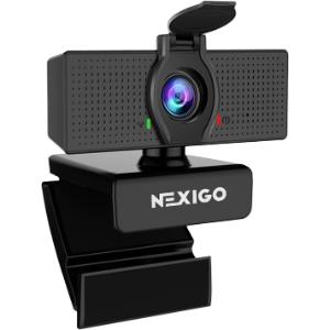 NexiGo N60 1080P Webcam con Micrófono, Campo de visión Ajustable, Zoom, Control por Software