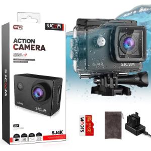 SJCAM SJ4K Cámara Deportiva 4K 30FPS,40MP WiFi Camara 170°Gran Angular, 2.4G Remoto