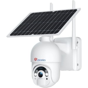 Ctronics 2.5K 4MP Camara Vigilancia WiFi Exterior Solar, Camara de Vigilancia Exterior