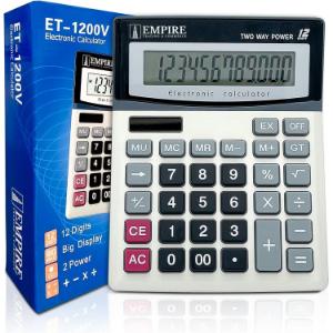 Empire Calculadora de escritorio con botones de teclas grandes, 12 dígitos