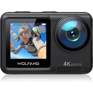 WOLFANG GA420 Cámara Deportiva Doble Pantalla 4K 60FPS 24MP, 10M Cuerpo 40M