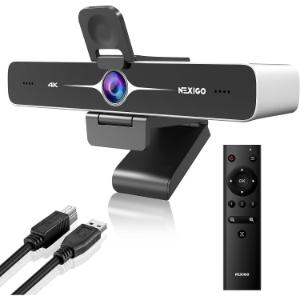 Certificado para Zoom, NexiGo N970P 4K Webcam, Encuadre con IA, Memoria Flash, 10X Zoom