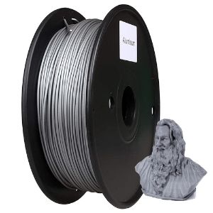 Filamento de aluminio PLA, 1.75mm, relleno de 30% de polvo de aluminio, carrete de 0.5kg