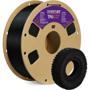 OVERTURE Filamento de TPU Flexible de 1,75 mm, 1 kg, Precisión 0,03 mm, Negro