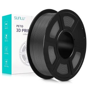 SUNLU Filamento PETG 1.75mm, Precisión 0.02mm, Fuerte y Duradero, 1kg (2.2lbs), Gris