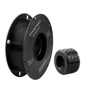 Filamento TPU 1.75mm, TINMORRY TPU Filamento para impresión 3D, 1kg 1 Spool, Negro