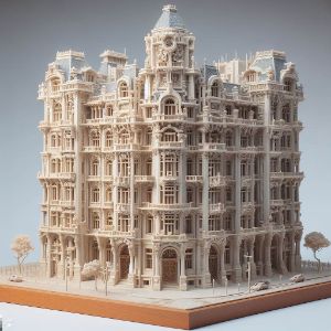 Foto de modelado arquitectónico con resina rígida