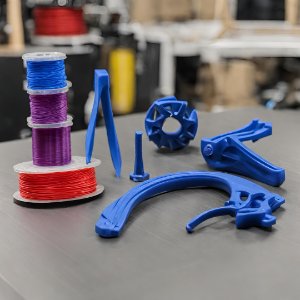 Foto de piezas industriales con filamento PETG